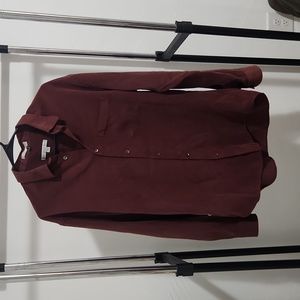 Geoffrey Beene Men’s burgandy Dress Shirt Size  LG large,16-16 1/2, Long-Sleeve